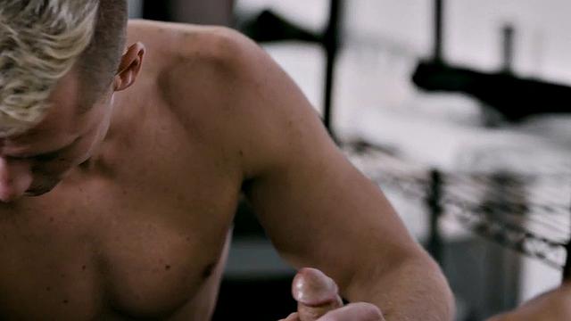 Gay stepbrother barebacked in military dormitory by stepbrother