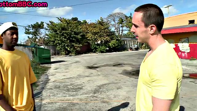 Ebony public passionately bouncing on cock outdoor