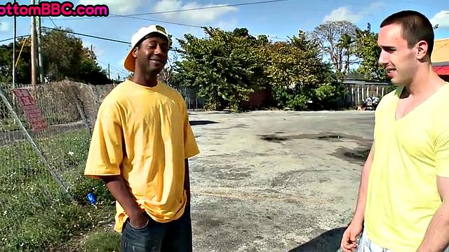 Ebony public passionately bouncing on cock outdoor