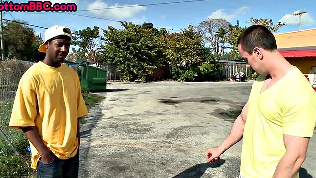 Ebony public passionately bouncing on cock outdoor