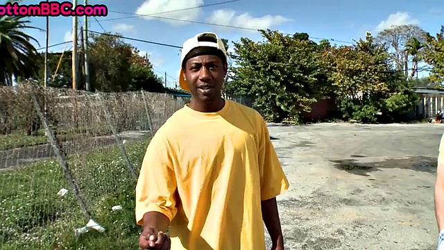 Ebony public passionately bouncing on cock outdoor