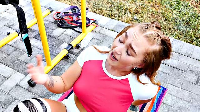 Super fit Callie Black squats on big thick cock