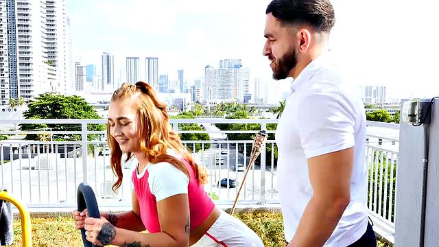 Super fit Callie Black squats on big thick cock