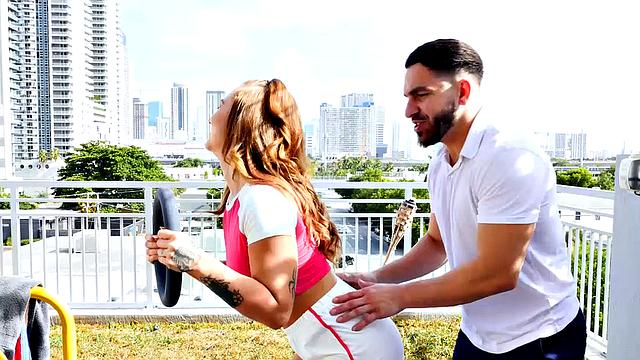 Super fit Callie Black squats on big thick cock