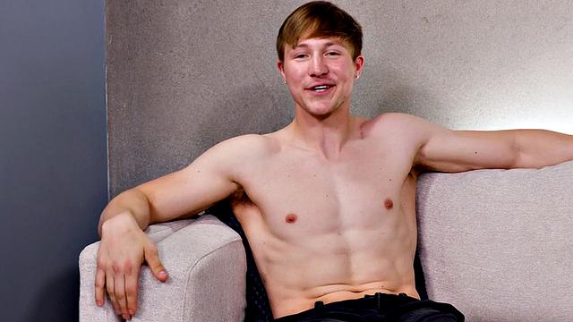 Debut amateur stud's first time wanks and cums in front of the camera