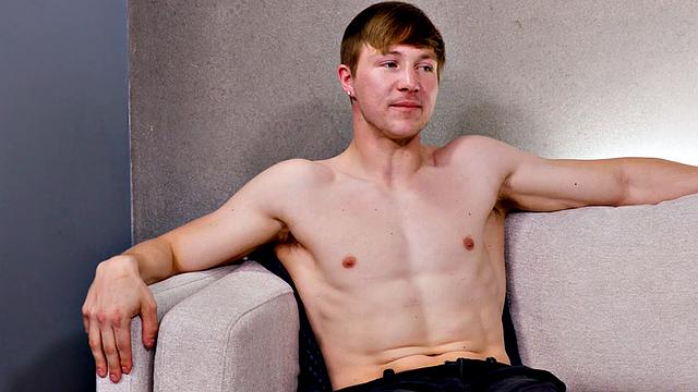 Debut amateur stud's first time wanks and cums in front of the camera