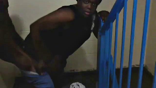 Amateur couple on stairs