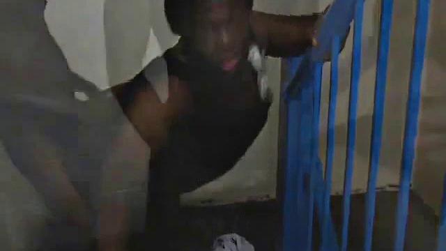 Amateur couple on stairs