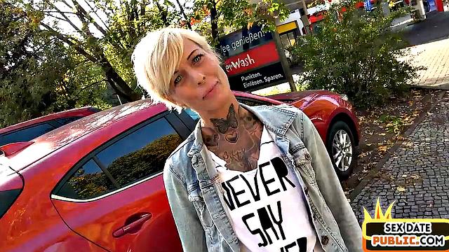 Short haired amateur public fuck