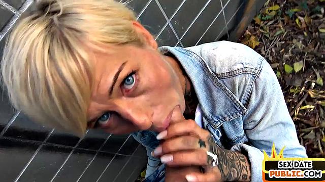 Short haired amateur public fuck