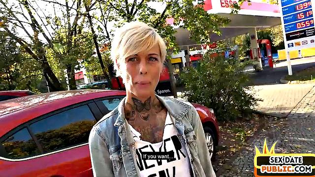 Short haired amateur public fuck