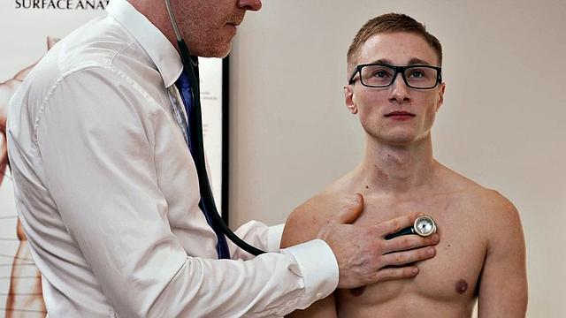 Tall doctor DILF fucks twink in his kinky infirmary