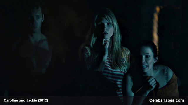 Check out Marguerite Moreau's topless poolside fun with her small tits bouncing around!