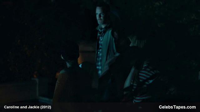 Check out Marguerite Moreau's topless poolside fun with her small tits bouncing around!