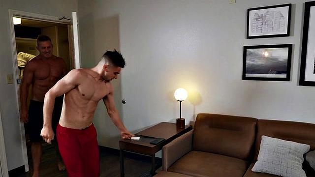 Twink enjoys bareback anal with muscled sugardaddy