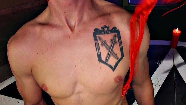 A kinky babe dominate over her male sub with her big tits and brown hair