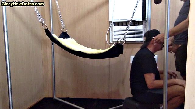 Gloryhole nympho penetrated in anal hole by huge dick