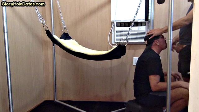 Gloryhole nympho penetrated in anal hole by huge dick