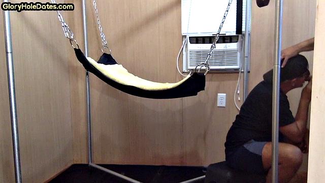 Gloryhole nympho penetrated in anal hole by huge dick