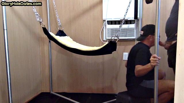 Gloryhole nympho penetrated in anal hole by huge dick