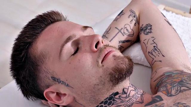 Naughty perfect massaging slut fucked by client on the table