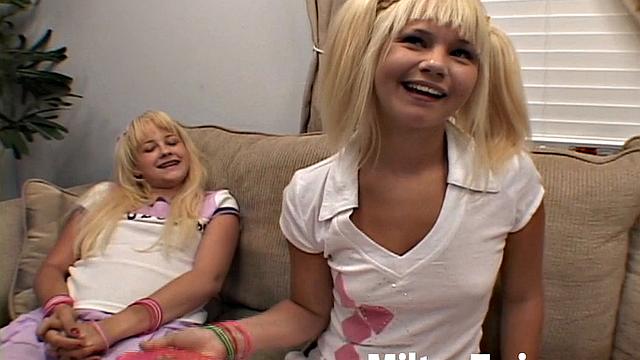 Milton Twins with small tits have a threesome