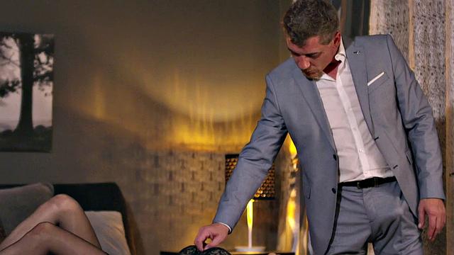 Lingerie milf sucking lover before sex in erotic couple