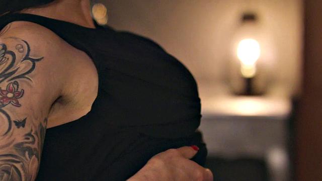 Lingerie milf sucking lover before sex in erotic couple