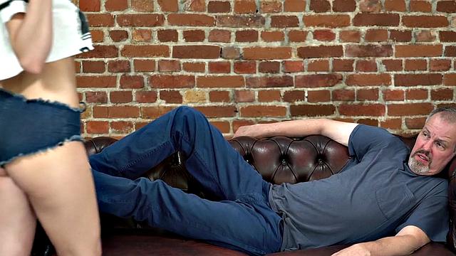 Old guy enjoys fucking horny bae in wet pussy hole