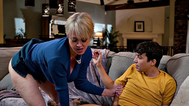 ADULT TIME - Huge Naturals MILF Dee Williams Fucks Stepson's Controller While He Plays!