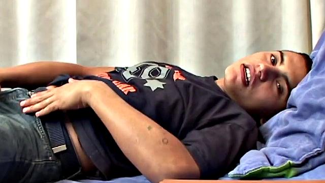 OG is a horny Latino who invites us into his bedroom to watch him jerk off. On the bed, he slowly strips naked and grabs his uncut cock. It isn't long before he is rock hard and stroking with determination.