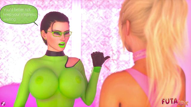 Futa3dX - Blonde Bimbo Barbie Gets Trained And Fucked By Redhead Futa Babe