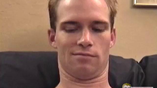 Auntie Bob liked this 24 year old blond so much, he had him back for another solo jack off scene. In round two, Scott is on the sofa watching a gay flick. This sexy blue eyed boy is already rock hard by the time he gets naked.