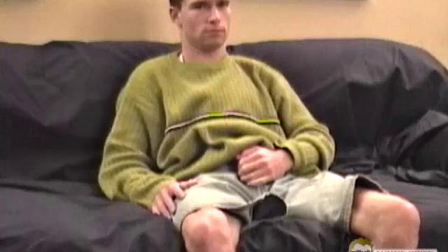 Auntie Bob liked this 24 year old blond so much, he had him back for another solo jack off scene. In round two, Scott is on the sofa watching a gay flick. This sexy blue eyed boy is already rock hard by the time he gets naked.
