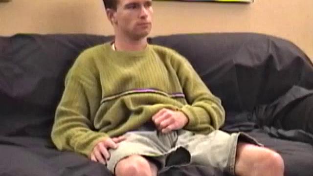 Auntie Bob liked this 24 year old blond so much, he had him back for another solo jack off scene. In round two, Scott is on the sofa watching a gay flick. This sexy blue eyed boy is already rock hard by the time he gets naked.