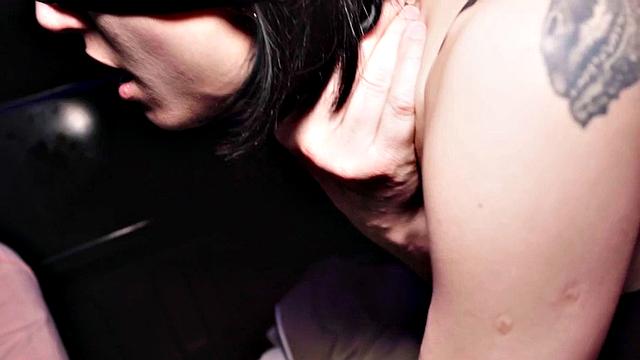 Sinful tattooed babe picked up and fucked in pickup van