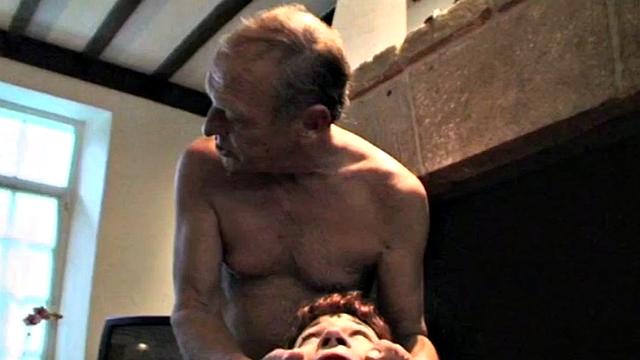 Teen slut sucks then fucks oldie