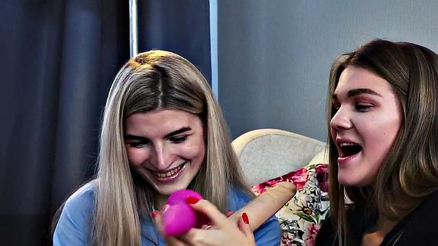 21yo dykes fuck each other's ass with toys in closeup