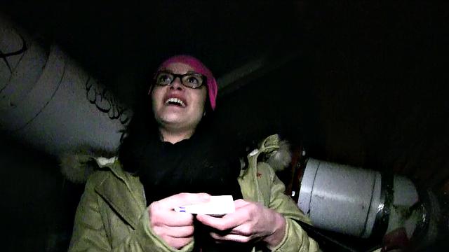 Glass-wearing brunette gets pounded outdoors while wearing glasses