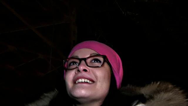 Glass-wearing brunette gets pounded outdoors while wearing glasses