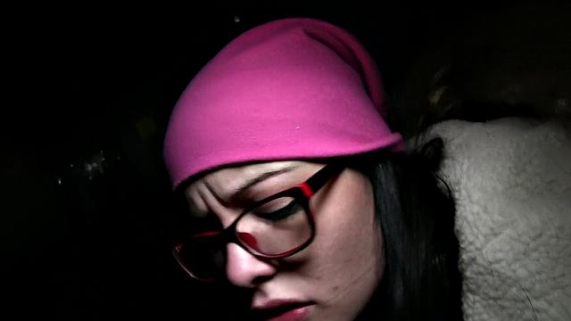 Glass-wearing brunette gets pounded outdoors while wearing glasses