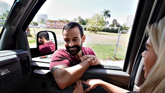 amateur jock fucks bottom in public van outdoors