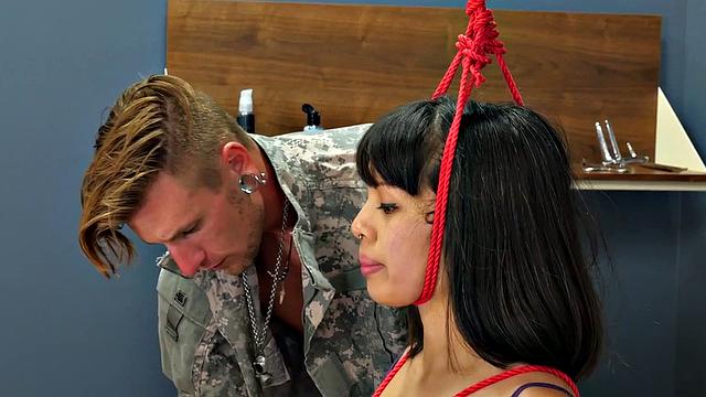 Asian teen is drilled from behind