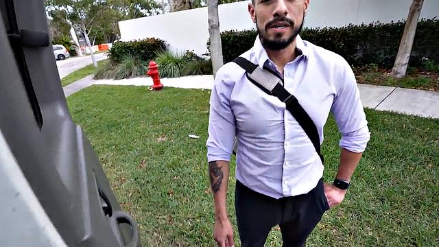 amateur dude fucks gay stud in public van outdoor