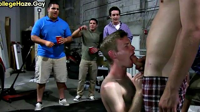 Oiled guy fucked by guy in hazed anal for fraternity