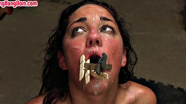 Gangbanging tied mouthgagged slut