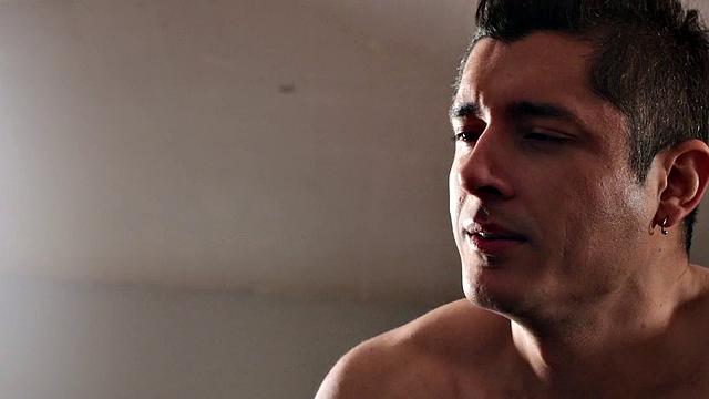 Gay duo enjoy bareback while bound BF watches