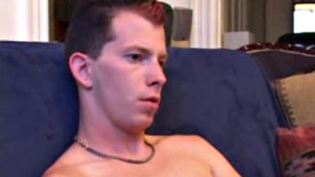 As a porn video plays, Raven strips naked and strokes his popping dick. He explodes an amazing cum load onto his chest.