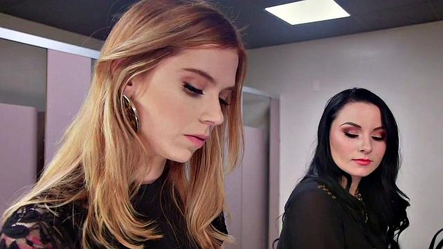 Lesbian domination with toy and strapon anal fucked