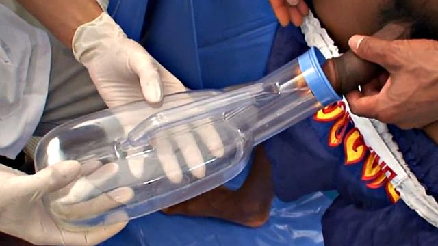 Asian gay doctor barebacks patient after check